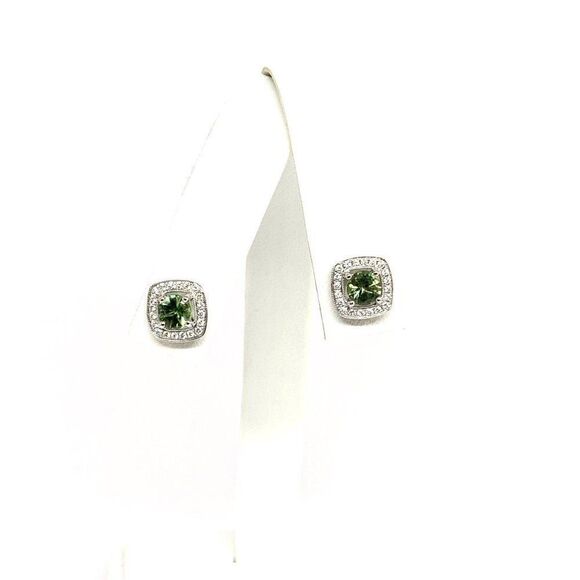 Diamond Sapphire Earrings 18k Gold 1.50 TCW Certified $2,950 921513 - Picture 5 of 9